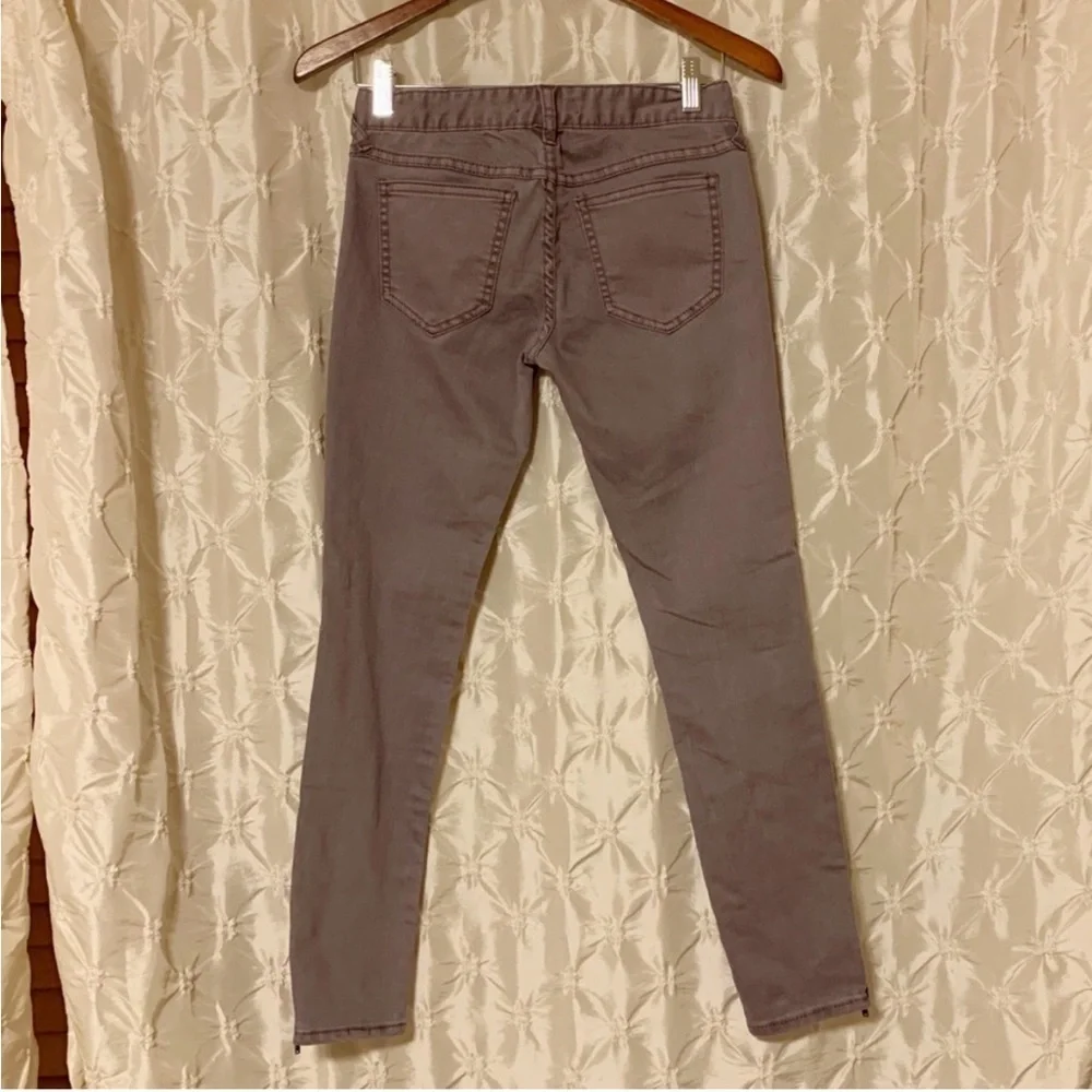 Free People Ankle Zip Skinny Jeans Dusty Purple